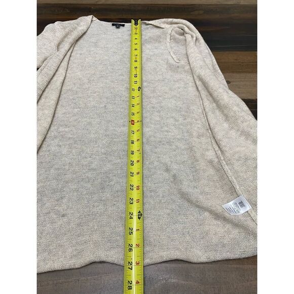 Talbots Petite Wool Blend Long Cardigan Cream Open Front Size Mp - Picture 6 of 6